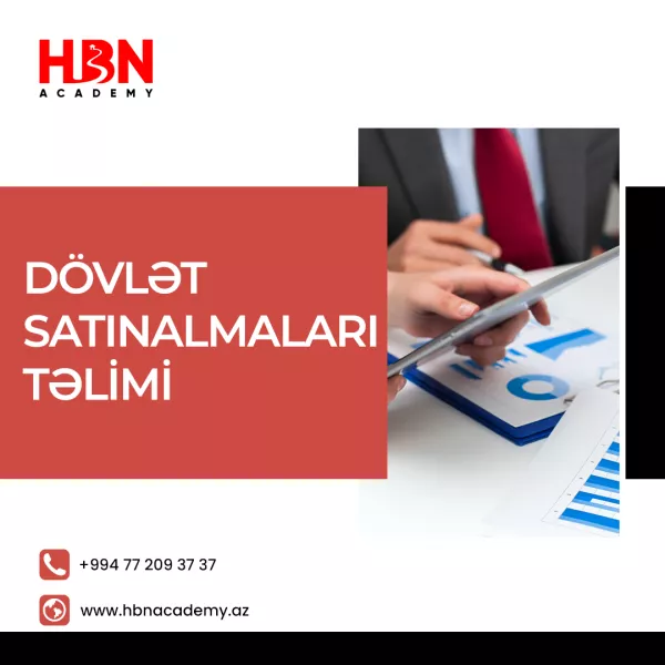 Dövlət satınalmaları sahəsində bilik və bacarıqlarınızı artırmaq üçün bu fürsəti qaçırmayın!  HBN Academy , təcrübəli təlimçilərlə sizə praktik və nəzəri bilikləri bir arada təqdim edir.